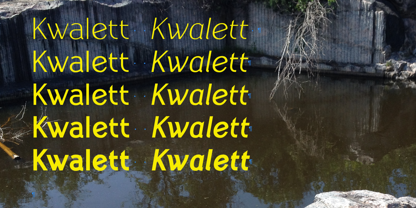 Przykład czcionki Kwalett Regular